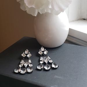 Jcrew crystal and black earrings